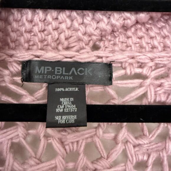 Metropark Women’s Large Pink Acrylic Sweater Cardigan - Picture 2 of 4